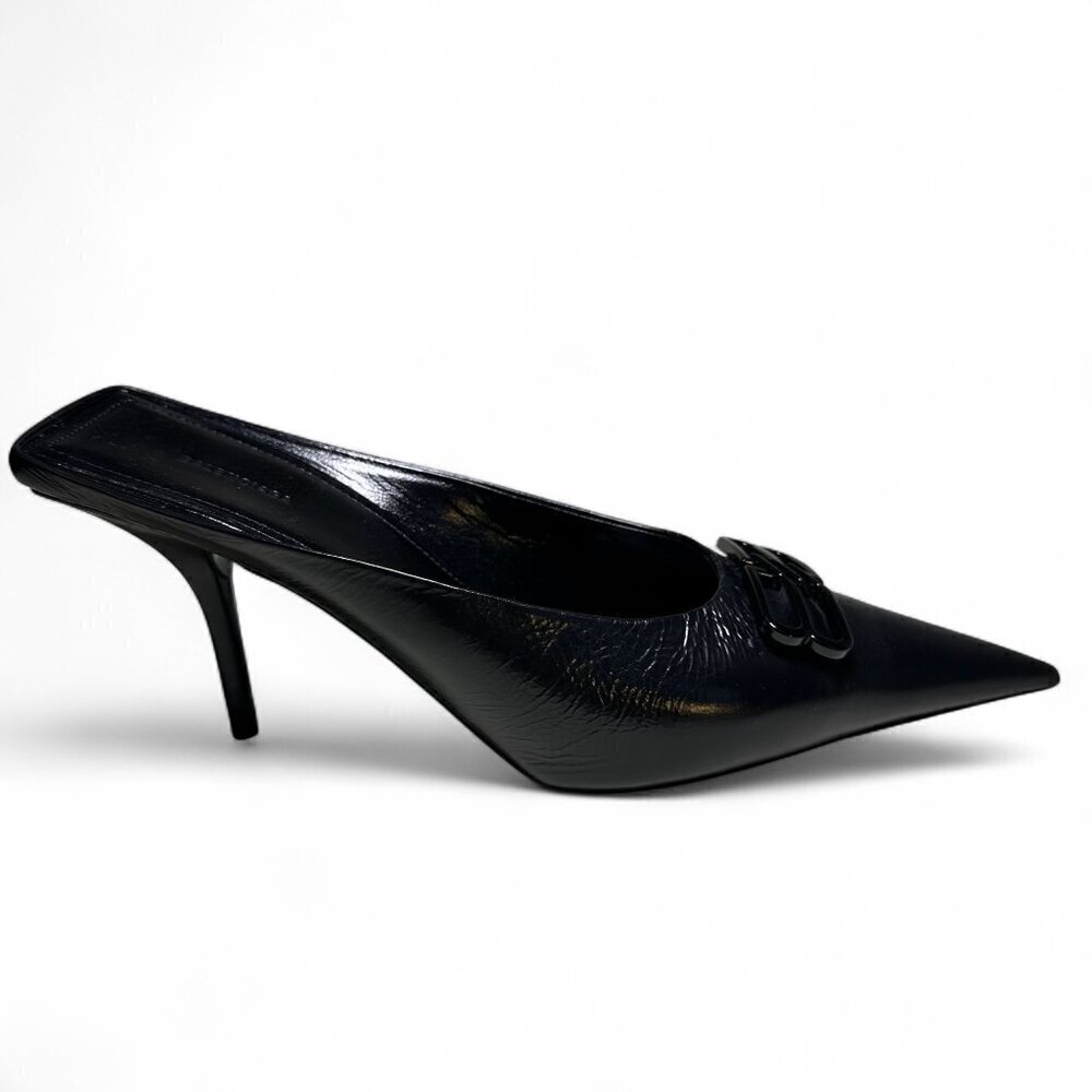 Balenciaga Women's Black Square Knife BB Mule Size 38 NEW IN BOX - Picture 6 of 16